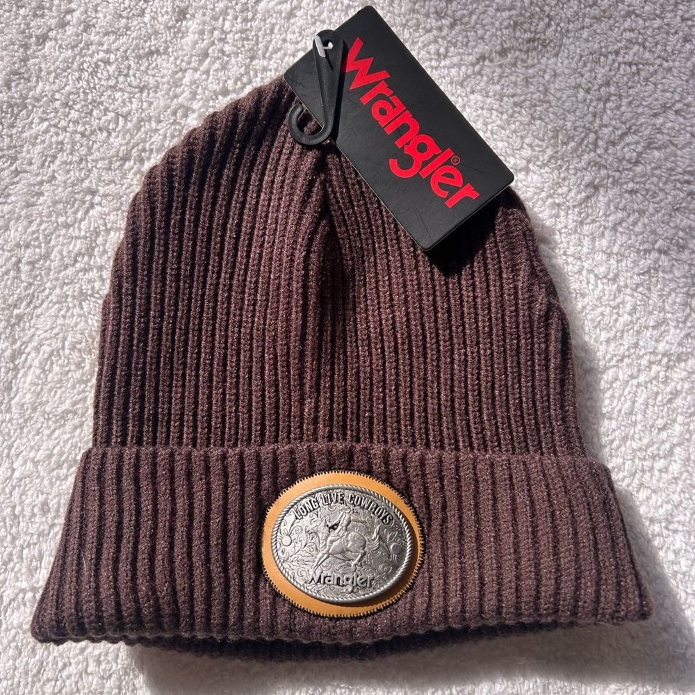 Wrangler Brown Knit Beanie NWT